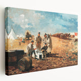 Fine Art Realism: Civil War Camp Scene Realism Art Canvas Print