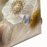 Elegant White Floral Living Room Wall Art – Large Framed Canvas