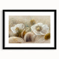 Elegant White Floral Living Room Wall Art – Large Framed Canvas