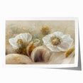 Elegant White Floral Living Room Wall Art – Large Framed Canvas