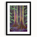 Abstract floral frame in black with a mat, showcasing intricate botanical designs, ideal for modern home decor, adding elegance to any space.