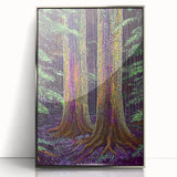 Framed acrylic artwork showcasing an abstract floral design in vibrant colors, featuring silver accents and a sleek modern frame, perfect for contemporary decor.