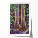 Vibrant abstract floral rolled print showcasing intricate flower designs in bold colors, perfect for home decor or art collection. Packaged securely for delivery.