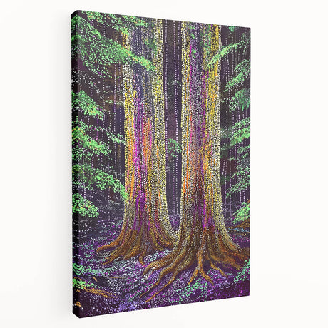 Abstract floral canvas artwork showcasing vibrant colors and intricate designs, presented in a side view. Ideal for modern home decor, enhancing any space.