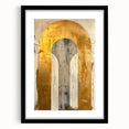 Contemporary Dining Art Pieces – Gold & Beige Arch Abstract