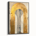 Contemporary Dining Art Pieces – Gold & Beige Arch Abstract