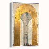 Contemporary Dining Art Pieces – Gold & Beige Arch Abstract