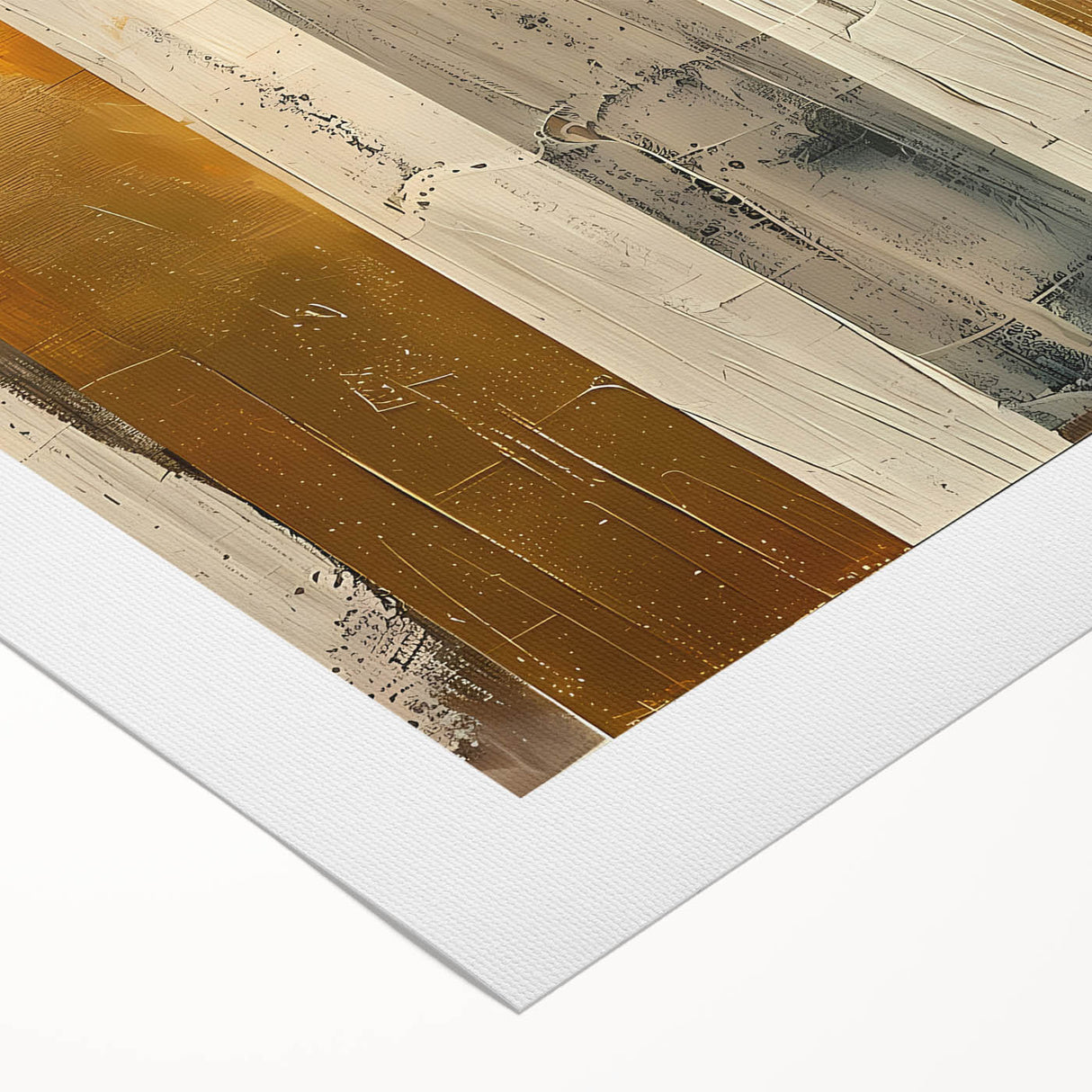 Contemporary Dining Art Pieces – Gold & Beige Arch Abstract