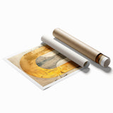 Contemporary Dining Art Pieces – Gold & Beige Arch Abstract