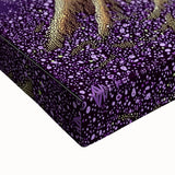 Close-up of an abstract floral stretched canvas showcasing vibrant colors and intricate details, designed to enhance modern home decor and artistic spaces.