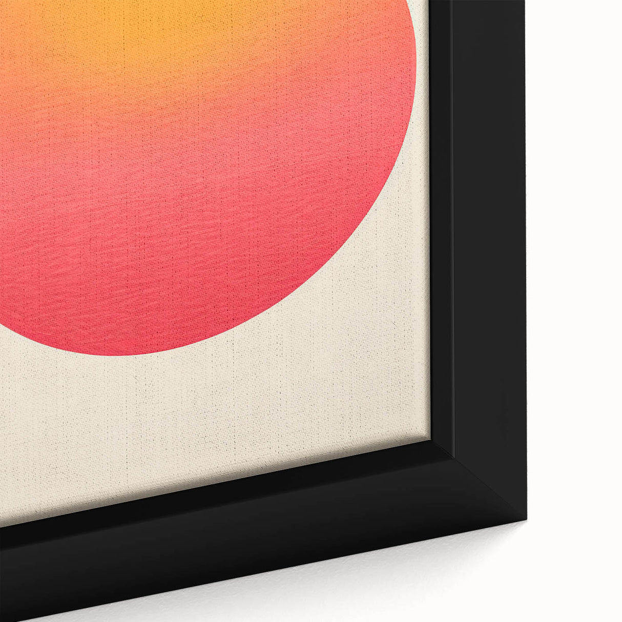Close-up of framed abstract minimalist wall art featuring soft pastel colors and geometric shapes, highlighting texture and detail for modern decor.