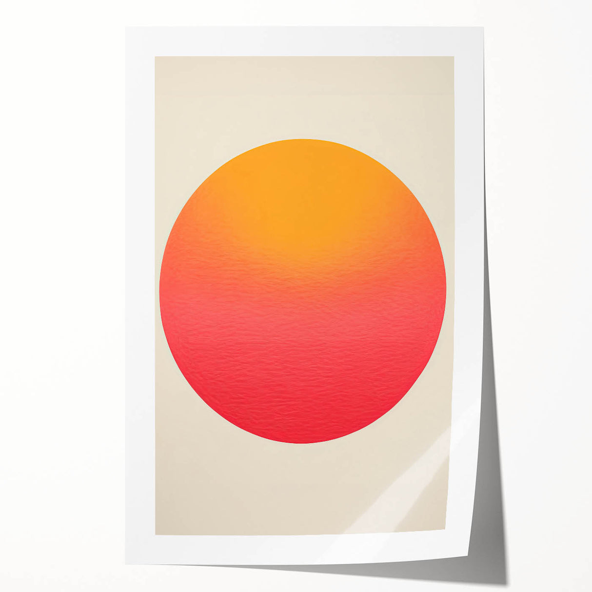 Abstract minimalist wall art print showcasing soft pastel colors and geometric shapes, elegantly rolled and ready for display, ideal for modern home decor.
