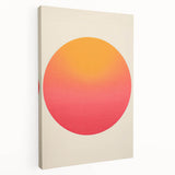 Abstract minimalist wall art in a stretched canvas format, showcasing soft pastel hues and geometric shapes, ideal for modern home decor. Side view highlights the canvas depth and quality craftsmanship, perfect for enhancing interior aesthetics.