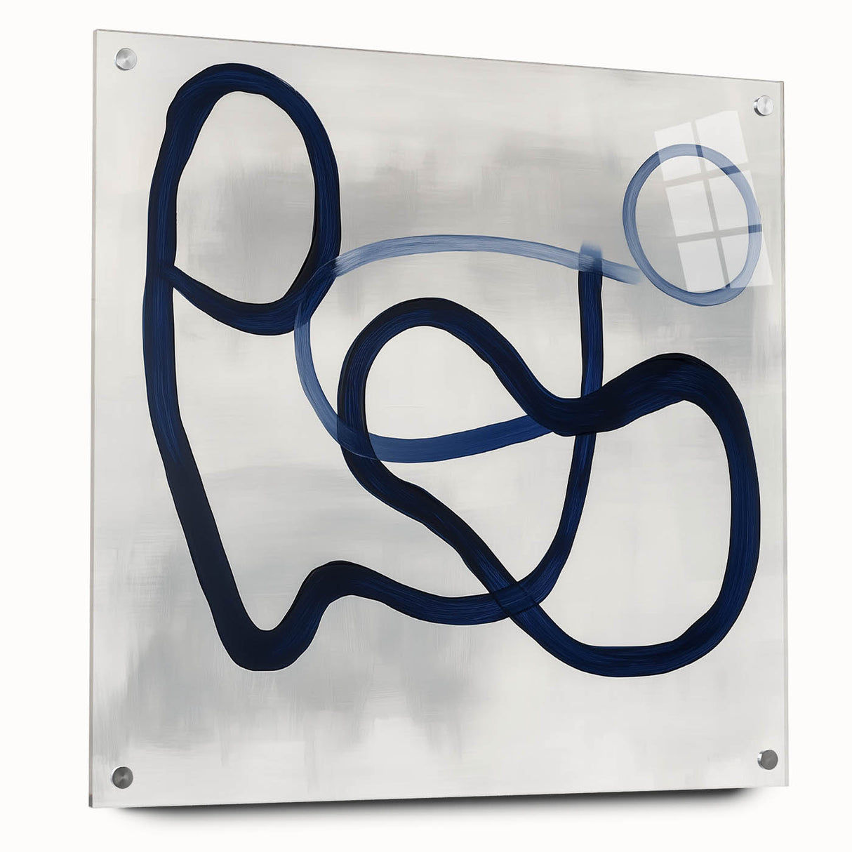 Modern Abstract Wall Art – Navy Blue Minimalist Geometric Print