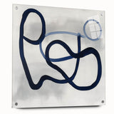 Modern Abstract Wall Art – Navy Blue Minimalist Geometric Print