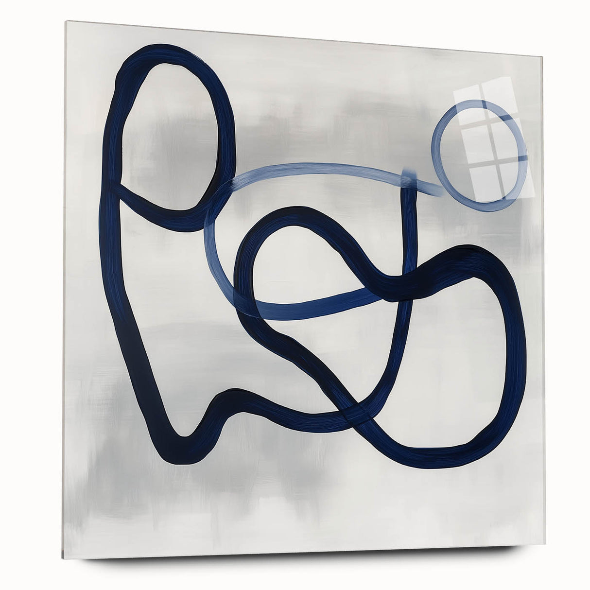 Modern Abstract Wall Art – Navy Blue Minimalist Geometric Print