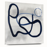 Modern Abstract Wall Art – Navy Blue Minimalist Geometric Print