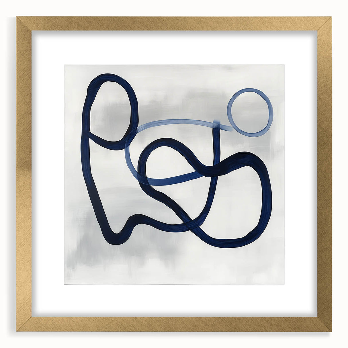Modern Abstract Wall Art – Navy Blue Minimalist Geometric Print