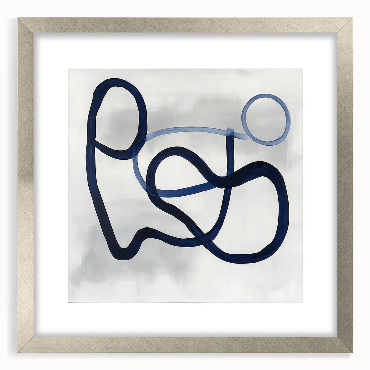 Modern Abstract Wall Art – Navy Blue Minimalist Geometric Print