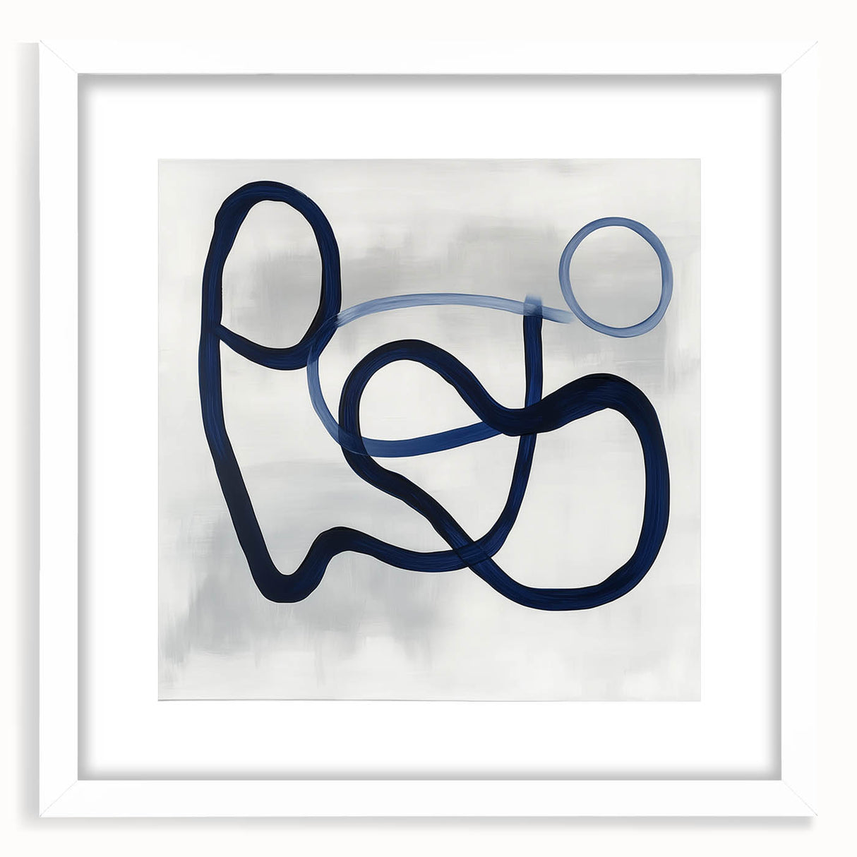 Modern Abstract Wall Art – Navy Blue Minimalist Geometric Print