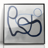 Modern Abstract Wall Art – Navy Blue Minimalist Geometric Print