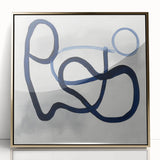 Modern Abstract Wall Art – Navy Blue Minimalist Geometric Print