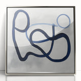 Modern Abstract Wall Art – Navy Blue Minimalist Geometric Print