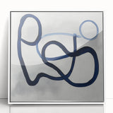 Modern Abstract Wall Art – Navy Blue Minimalist Geometric Print