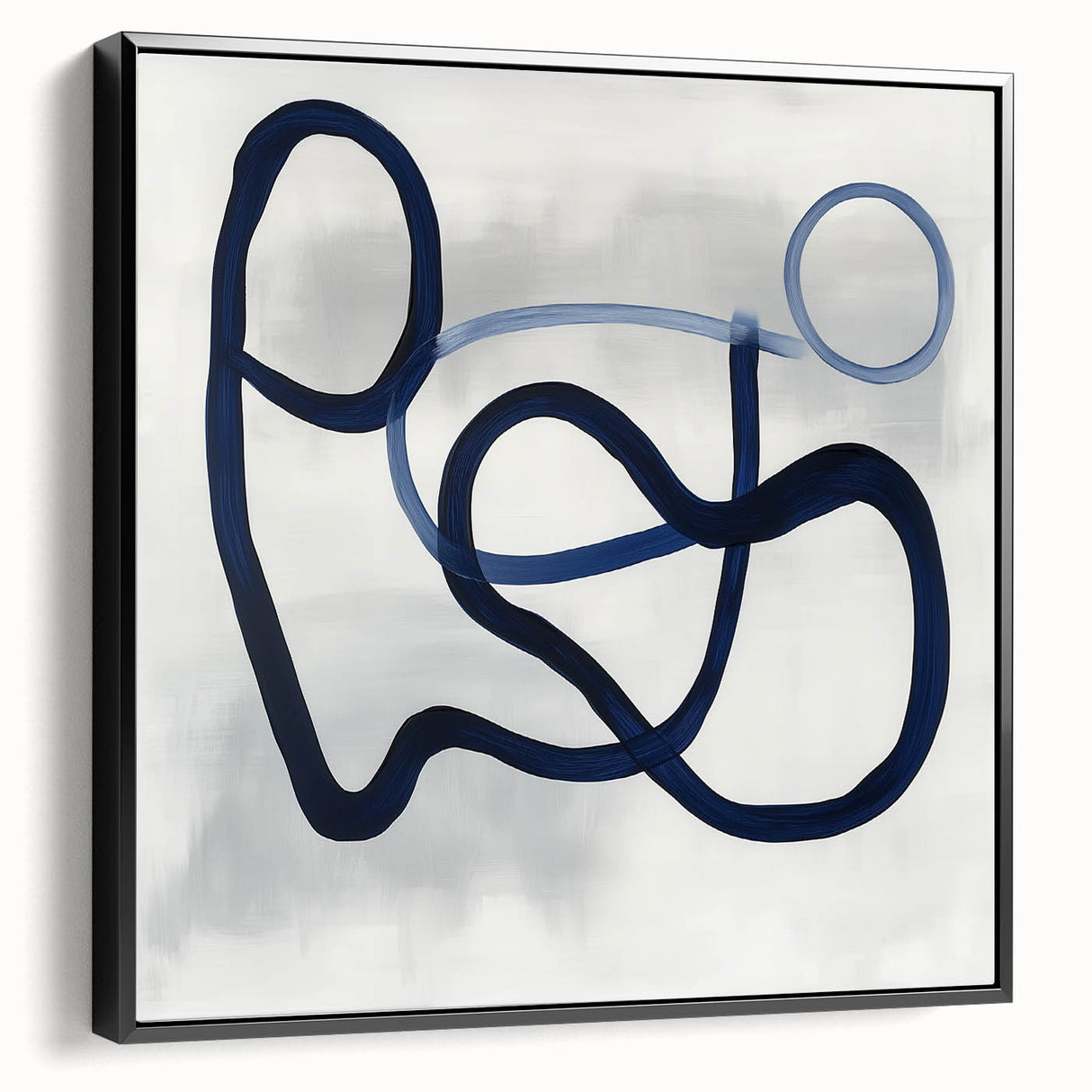 Modern Abstract Wall Art – Navy Blue Minimalist Geometric Print