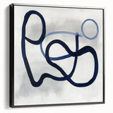 Modern Abstract Wall Art – Navy Blue Minimalist Geometric Print