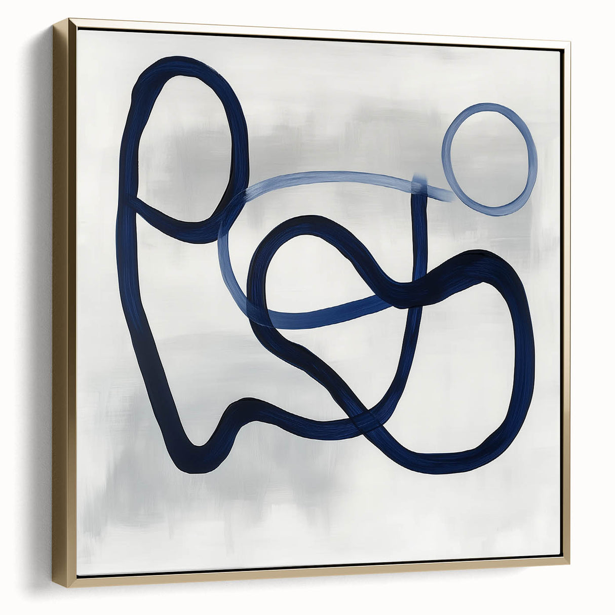 Modern Abstract Wall Art – Navy Blue Minimalist Geometric Print