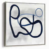 Modern Abstract Wall Art – Navy Blue Minimalist Geometric Print