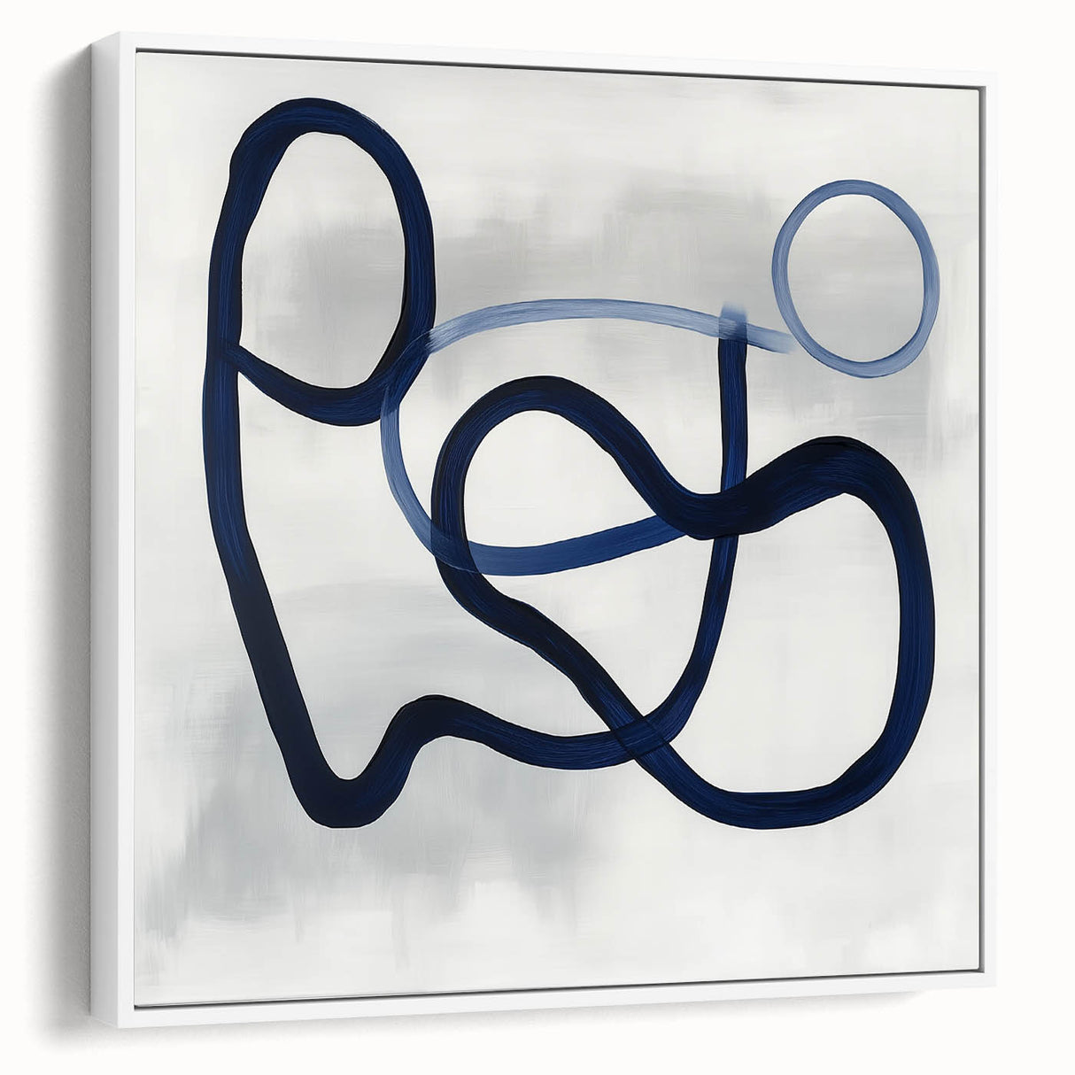 Modern Abstract Wall Art – Navy Blue Minimalist Geometric Print