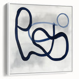 Modern Abstract Wall Art – Navy Blue Minimalist Geometric Print