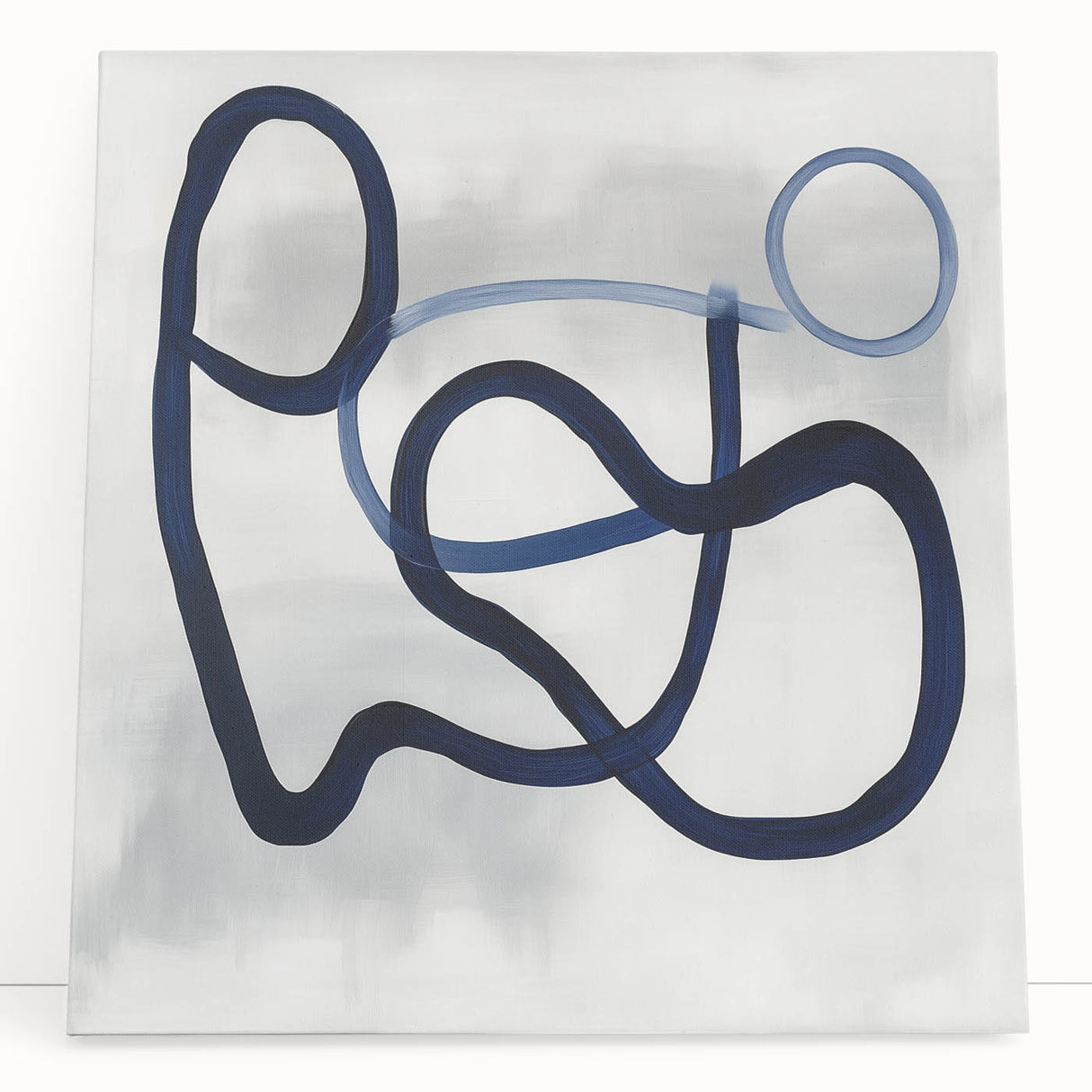Modern Abstract Wall Art – Navy Blue Minimalist Geometric Print