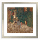 Modern Wall Art – Rustic Garden Gathering in Warm Earthy Tones