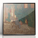 Modern Wall Art – Rustic Garden Gathering in Warm Earthy Tones