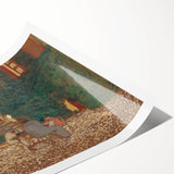 Modern Wall Art – Rustic Garden Gathering in Warm Earthy Tones