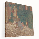 Modern Wall Art – Rustic Garden Gathering in Warm Earthy Tones