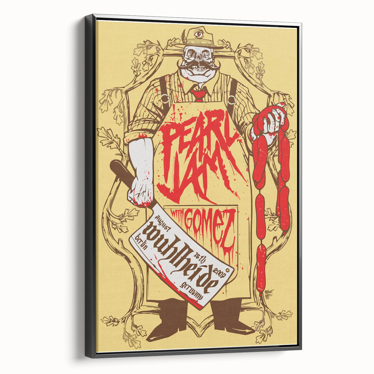 Pearl Jam Concert Poster - Retro Rock Art with Bold Graphics