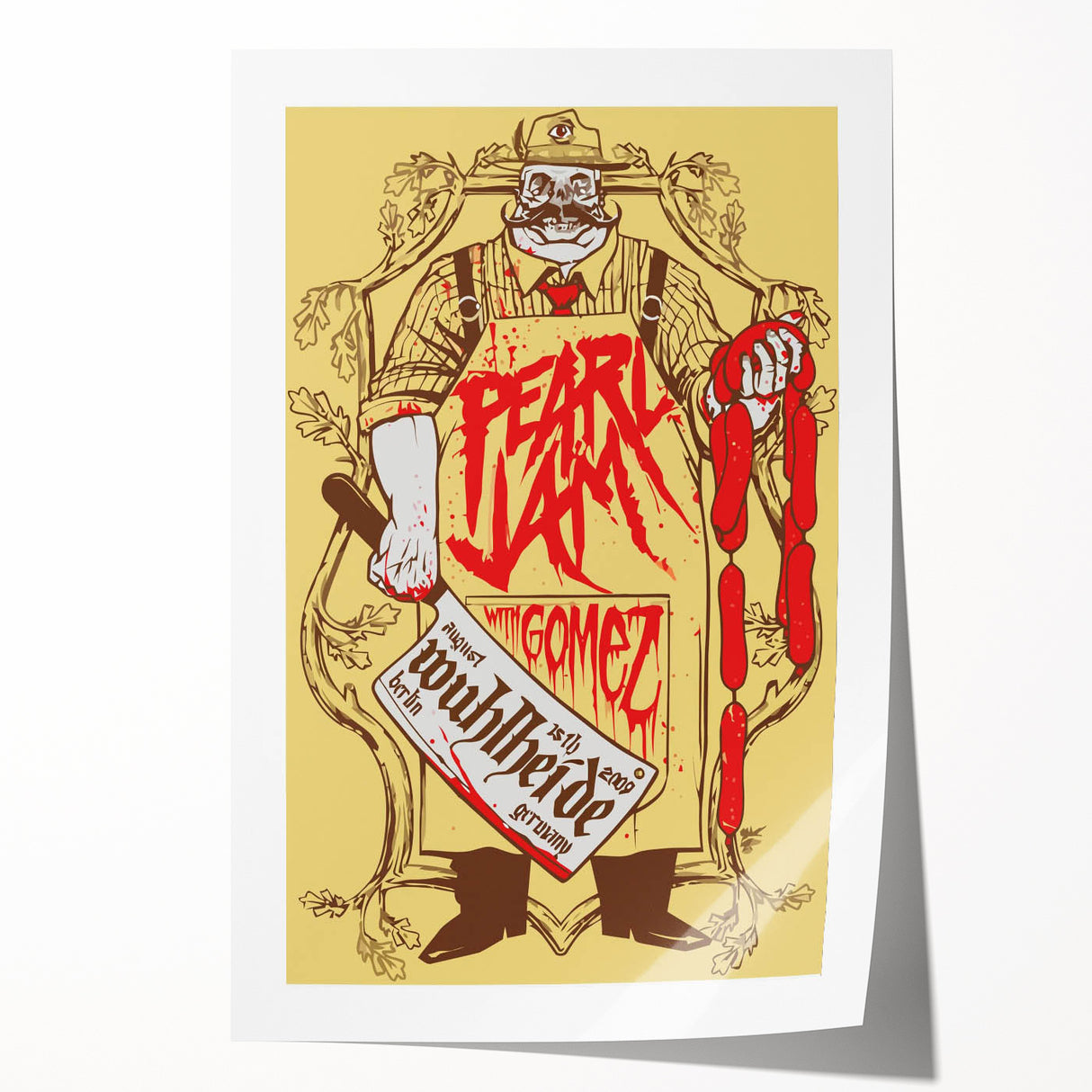 Pearl Jam Concert Poster - Retro Rock Art with Bold Graphics