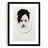 Elegant Dining Room Art Prints – Monochrome Abstract Portrait