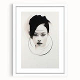 Elegant Dining Room Art Prints – Monochrome Abstract Portrait