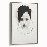 Elegant Dining Room Art Prints – Monochrome Abstract Portrait