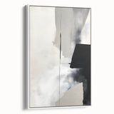 Abstract minimalist wall art framed canvas with a sleek white design, showcasing a modern aesthetic perfect for enhancing contemporary home decor.
