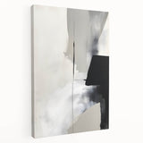 Abstract minimalist wall art on stretched canvas, showcasing soft beige tones and subtle geometric patterns, ideal for modern home decor or artistic spaces.