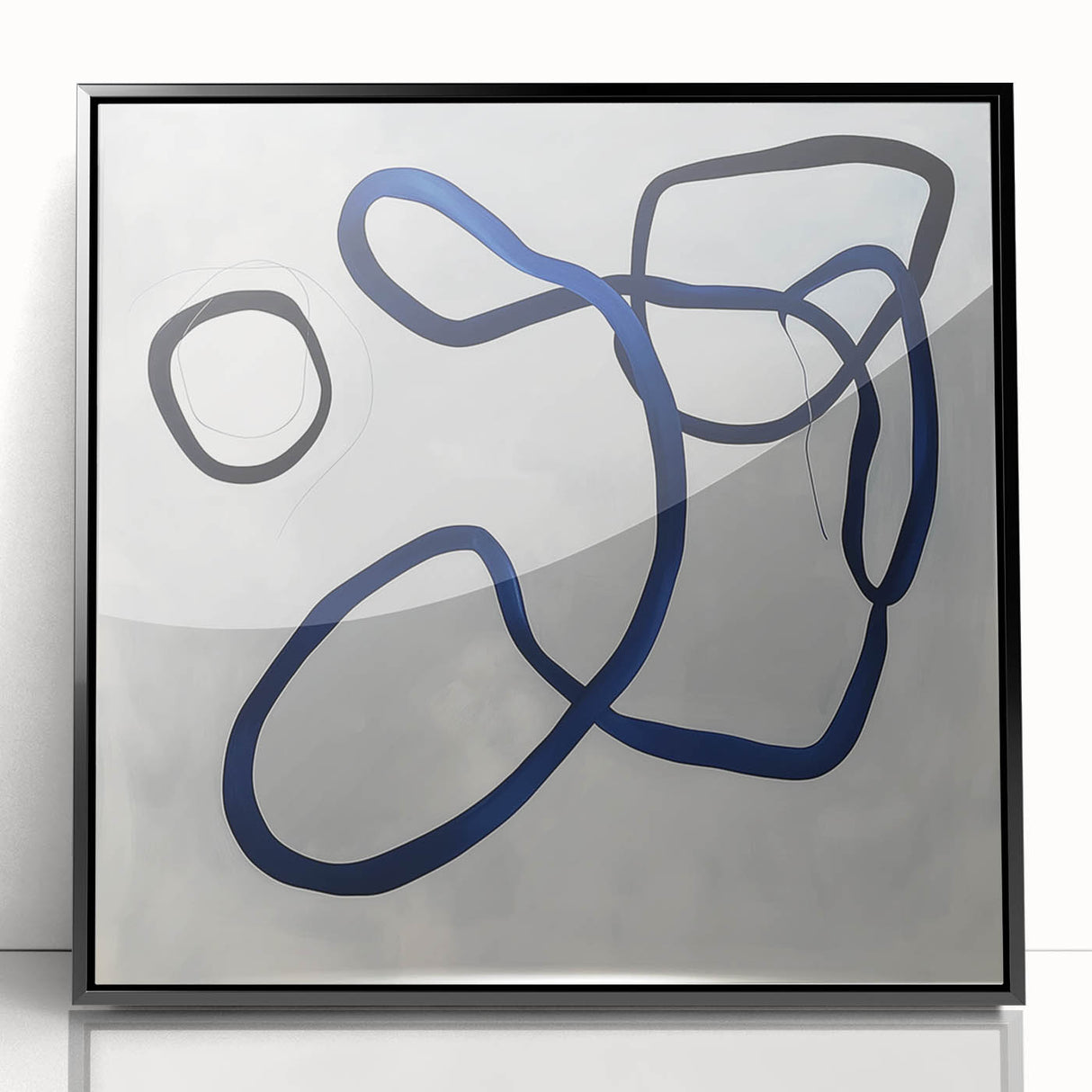 Contemporary Abstract Canvas – Blue Minimalist Modern Wall Art