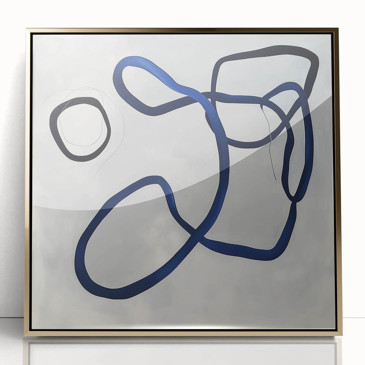 Contemporary Abstract Canvas – Blue Minimalist Modern Wall Art