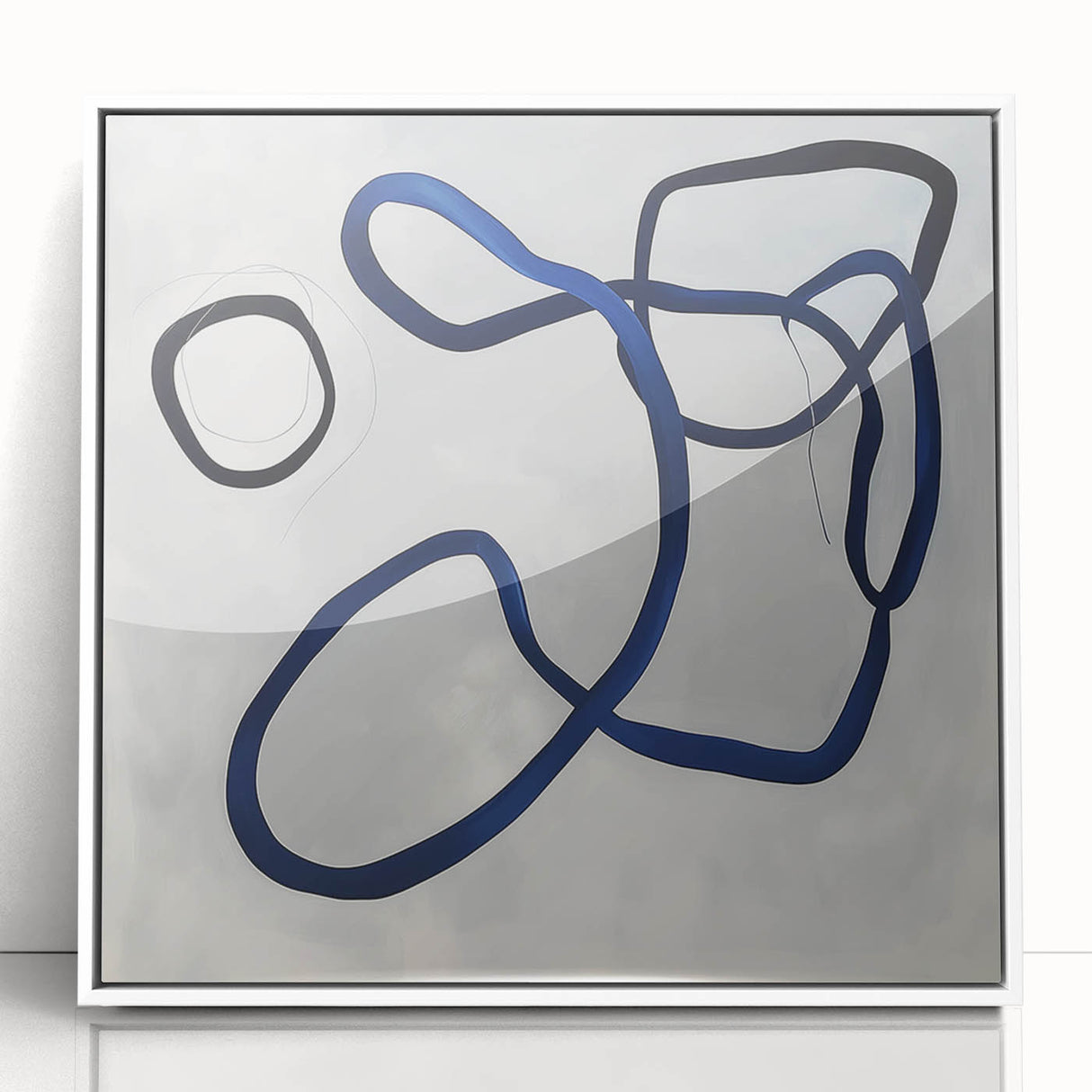 Contemporary Abstract Canvas – Blue Minimalist Modern Wall Art
