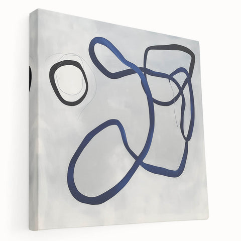Contemporary Abstract Canvas – Blue Minimalist Modern Wall Art
